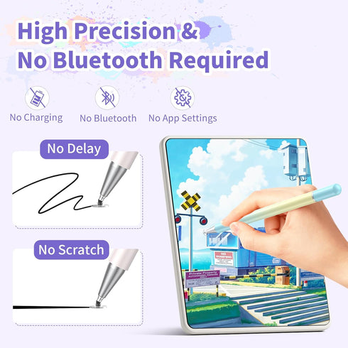 Stylus Pen for Touchscreen, High Accuracy Disk Stylus Pen for iPad with 3 Replaceable Tips Compatible with Tablet/iPad/Android/iPhone and All Touc...