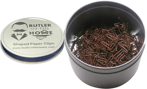 100 Count Giraffe Shaped Paper Clips Great for Paper Clip Collectors or Office Gift - Comes in Round Tin with Lid and Gift Box (Brown)...