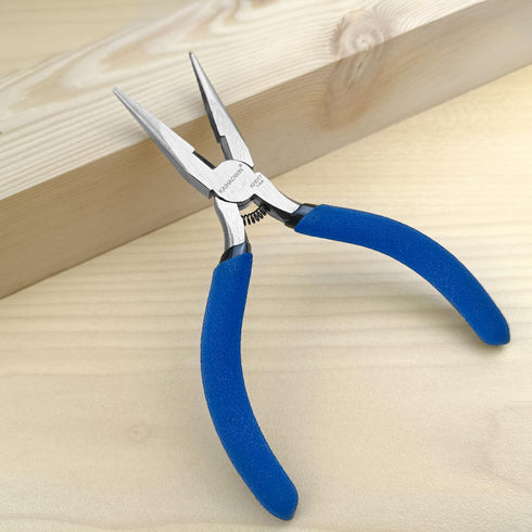 Mini Needle Nose Pliers 5"-5 Pack KAIHAOWIN Small Long Nose Pliers with Wire Cutters, Spring Loaded Thin Needle Nose Pliers, Precision Pliers Set ...