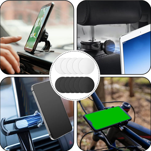 10PCS Phone Metal Plates for Magnetic Car Phone Holders, Mobile Phone Metal Plate Replacement Strong Self-Adhesive Phone Metal Magnet Stickers for...