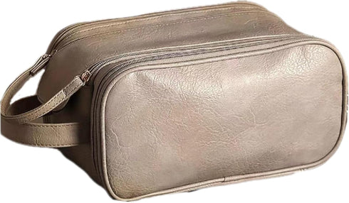 Multi-Functional Leather Cosmetic Organizer Bag - Waterproof Makeup Storage for Home and Travel - Nail Polish, Brush Holder, Skincare Essentials C...