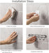 2 Pack Adhesive Wall Hooks Rack Kitchen Rail, Space Saving Heavy Duty Wall Hooks Hanger with 6 Hooks for Kitchen Bathroom Bedroom Closet, Kitchen ...