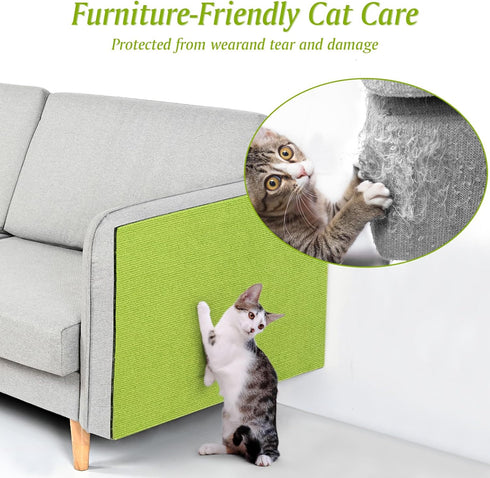 Gtmileo Trimmable Cat Scratching Post 78.7"x15.8" with Cat Laser Pointer, Self-Adhesive Cat Scratch Mat Replacement for Cat Tree Shelf Shelves, Ca...
