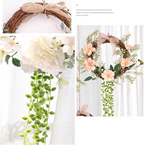 12" Natural Grapevine Wreath DIY Crafts Rattan Wreaths for Christmas Door Hanging Wall Window Holiday Festival Wedding Decoration (1PCS 30cm/11.8i...