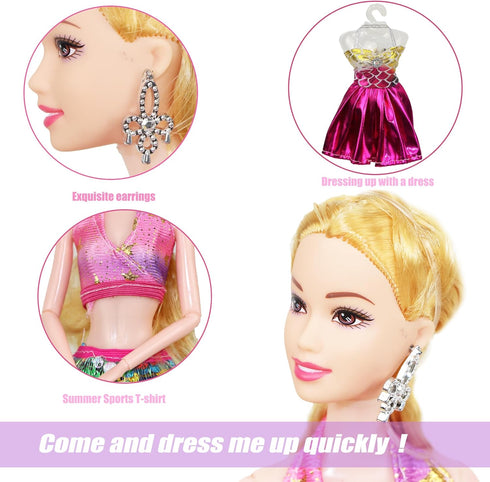 Mermaid Princess Doll with Little Mermaid and Seahorse Playset, Blonde Hair Mermaid Dolls Toys with Accessories, Best Birthday Gifts for Girls 3-7...
