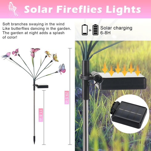 Garden Solar Light Outdoor Decorative, Swaying Butterfly Light, Swaying in The Wind, Solar Outdoor Lights, Yard Patio Pathway Decoration(2 Pack)...