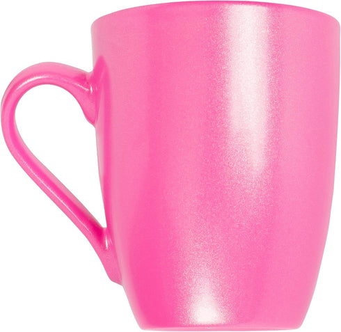 Elanze Designs Princess Pink Glossy Finish 10 Oz. New Bone China Coffee Cup Mug Set of 4...