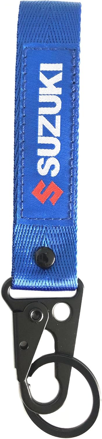 MELD Motorcycle Key Blank Uncut Blade For Suzuki GSXR 600 750 1000 GSX1300R GSF 650 with Key Chain Embroidered Tag Key Ring (Blue)...