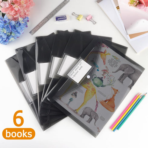 Tamaki 6 Pack Plastic Envelopes Poly Envelopes, Clear Document Folders Plastic File Folders for Home Work Office Organization, Letter Size/A4 Size...