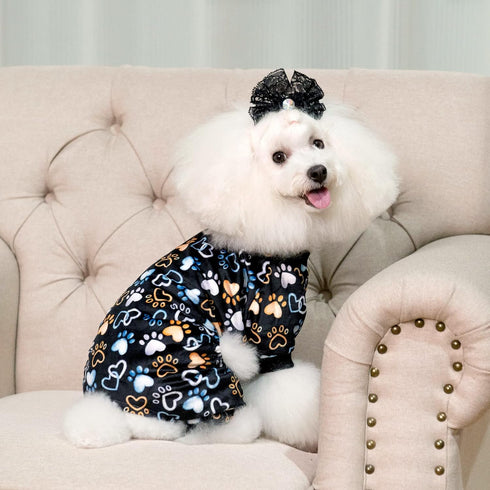 CuteBone Dog Pajamas Costumes Fleece Pet Clothes Puppy Onesie Winter Holiday Cute Cat Jammies Keep Your Pet Warm in The Cold Weather P220XS...