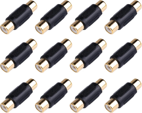 VCE 12-Pack Gold Plated RCA Female to RCA Female Coupler...