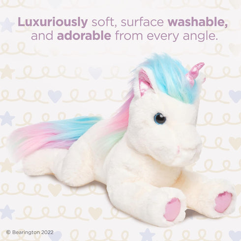 Bearington Rainbow Shimmers The White Unicorn Plush, 17 Inch Unicorn Stuffed Animal...