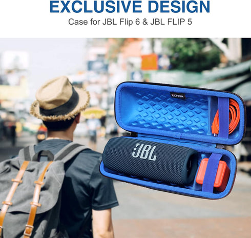 LTGEM EVA Hard Carrying Case for JBL FLIP 6 FLIP 5 Waterproof Portable Bluetooth Speaker - Blue...