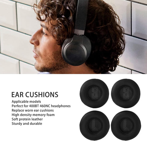 2 Pairs Replacement Ear Pads for JBL Live 400BT 460NC, Professional Protein Leather, Comfortable Adaptive Memory Foam, Professional Noise Isolatio...