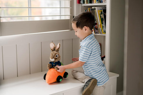 Animal Adventure | Peter Rabbit and Flopsy | Collectible 11" Singing Plush Peter Rabbit Driving a Carrot Car...