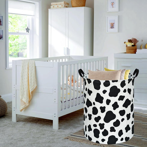 KUNRO Toy Bin Waterproof storage organizer for Nursery Hamper Home decor Closet Kids Bedroom Laundry Baby Gift Shelf Baskets (Rould Cow pattern)...