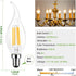 LED Chandelier Light Bulbs, E12 Candelabra Bulb 60 Watt Equivalent, 2700k Warm White 600LM E12 LED Bulb Dimmable, Vintage LED Filament C35T/CA10 C...