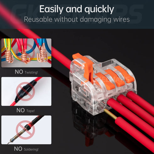 GKEEMARS 10Pcs Mini Electrical Wire Connectors, DIY Splicing into 4/6/8/9/10 Way Butt Terminal Block Connectors (1 in 4 out, PC)...