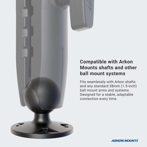 ARKON Mounts Circular 38mm (1.5") Ball to 4-Hole AMPS Adapter | Permanent Mount to Flat Surfaces | Reinforced Composite Construction for Durabilit...