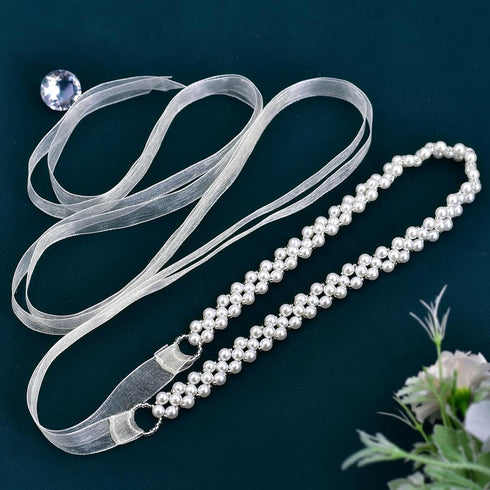 azaleas Women's Pearls Bridal Bridesmaid Dresses Sash Belts,Beaded Wedding Belt Bridal Belts Ivory...