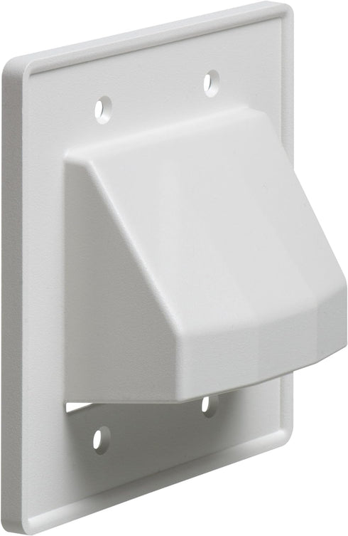 Arlington CE2-1 Recessed Low Voltage Cable Plate, 2-Gang, White, 1-Pack...