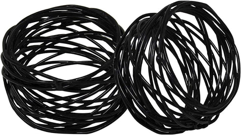 Handmade Round Mesh Black Napkin Rings Holder for Dinning Table Parties Everyday, Set of 6...