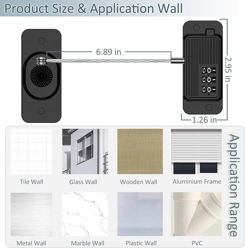 Refrigerator Lock Combination, Child Proof Fridge Lock, Cabinet Locks Baby Proofing, for Fridge, Cabinets, Drawers, Windows and Child Proof Cabine...