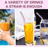 10 Pack Reusable Pink Glass Straws, 8" Shatter-Resistant Bent Drinking Straws for Smoothies, Milkshakes, Hot/Cold Drinks, with 2 Cleaning Brushes ...