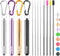 Cruise Ship Essentials,4-Pack reusable Collapsible Stainless Steel Drinking Straws with Aluminum Case,Cleaning Brush,and Keychains ?Black & silver...