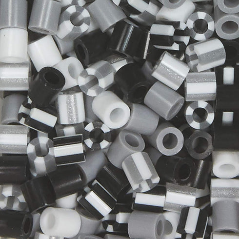 Perler Beads Fuse Beads for Crafts, 1000pcs, Newsprint Striped Black, Grey, and White...