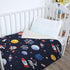 Outer Space Blanket for Boys, Soft Space Astronaut Theme Plush Flannel Blanket for Nursery Baby Crib, Cozy Warm Navy Blue Rocket Galaxy Planet Fuz...