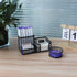 Desk Organizer Caddy, 3 Compartments Pen Holder, Metal Office Supplies Organizer for Office Home School (Black)...