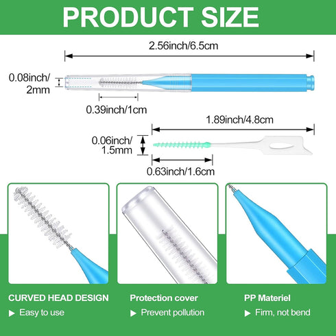 Zopeal 250 Pcs Interdental Brush for Braces Disposable Braces Flossers Dental Picks Floss Toothpick Dental Teeth Flossing Head Oral Hygiene Flosse...