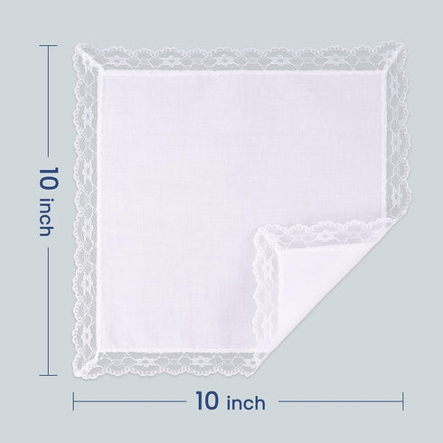 Selected Hanky Women's Wedding Handkerchief with Lace, Ladies Hankies for Embroidery and Wedding, Handkerchiefs of Textile...
