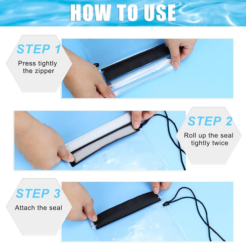 Meetory Clear Waterproof bags Pouch Dry Bags For Camera Mobile Phone Maps Kayak Document Holder,3 Piece Waterproof Plastic Pouch Document Holder U...