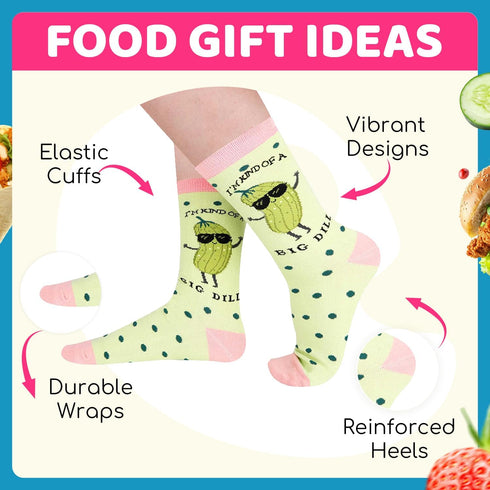 Funny Gifts for Women - Pickle Taco Socks 2 Pack, Pineapple Socks 2 Pack...