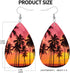 Geometric Teardrop Earrings, Oriental Pink Aqua Rainbow Moroccan Pattern Double-Sided Dangle Earring For Women Friends, Lightweight Faux Leather E...