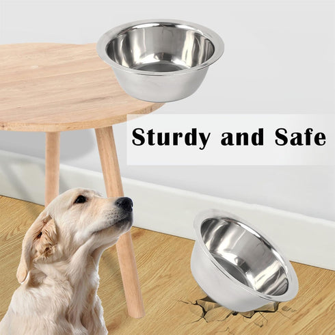 4 Pack Stainless Steel Dog Bowls, 8 Inch Basic Metal Dog Bowls Food and Water Dish for Small Large Dogs, Puppy...