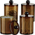 SheeChung 4 Pack Plastic Acrylic Bathroom Vanity Countertop Canister Jars with Storage Lid, Apothecary Jars Qtip Holder Makeup Organizer for Cotto...