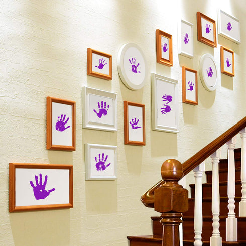 Ink Pad, 5x4'' Washable Non-Toxic Ink Stamp Pad for Baby Footprint Handprint, Purple...