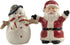 Christmas Santa & Snowman North Pole Winter Ceramic Magnetic Salt Pepper Shakers...
