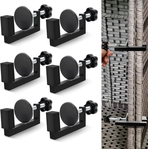 6PCS 2.17in Outdoor Patio Furniture Clips,Adjustable Sectional Couch Sofa Funiture Clamps,Outdoor Patio Wicker Furniture Fasteners Clips Sectional...