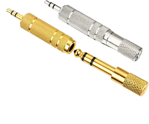 EBOOT 4-Piece Headphone Adapter Set, 6.35mm Male to 3.5mm Female, Metal Construction, 360 Degree Grip Treads...