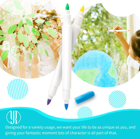 YR Dual Sided Neon Pens For Light Up LED Board, Neon Markers Applicable For Draw, Sketch, Create, Doodle, Art, Write, Learning Tablet, 12 Packs...