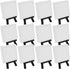 U.S. Art Supply 3" x 3" Stretched Canvas with 5" Mini Black Wood Display Easel Kit (Pack of 12), Artist Tripod Tabletop Holder Stand - Painting Pa...