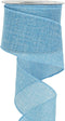 HUIHUANG Blue Burlap Ribbon Wired Solid Baby Blue Wired Edge Ribbon 2.5 inch Jute Ribbon for Wreaths, Big Bows, Crafts, Swags, Tree Decoration -10...