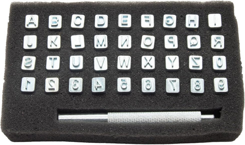 Realeather Crafts Alphabet and Number Stamp Set 0.7 H x 6.7 L x 4.0 W...