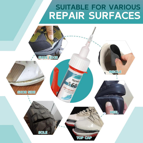 Nynelly Shoe Glue Sole Repair, Transparent Shoe Glue Repair Adhesive,Strong Waterproof Shoe Repair Glue Kit Boot Glue for Sneakers Boots Leather H...