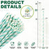 Aqua Paper Straws 10 Inch Extra Long - for Tall Drinks, Baby Shower, Parties, Cocktails - 100 Counts...