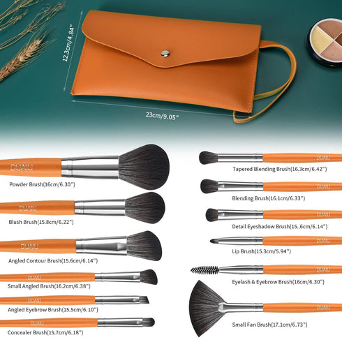 DUAIU Makeup Brushes Set 12Pcs Professional Makeup Brush Set Premium Synthetic Foundation Blending Face Powder Blush Concealers Eye Shadows Make U...